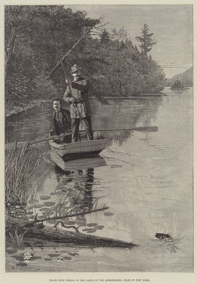 Black Bass Vissen in de Meren van de Adirondacks, Staat New York door Rufus Fairchild Zogbaum